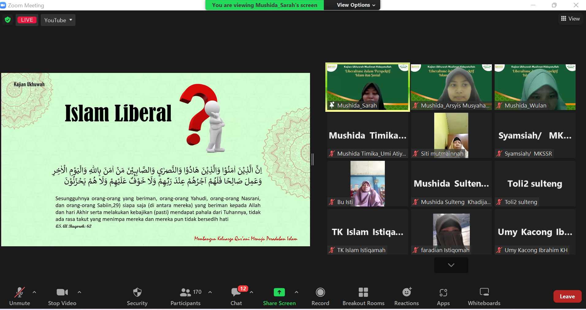 Cegah Arus Liberalisme, PP Mushida Selenggarakan Webinar Bertajuk Liberalisme dalam Perspektif Islam dan Sosial