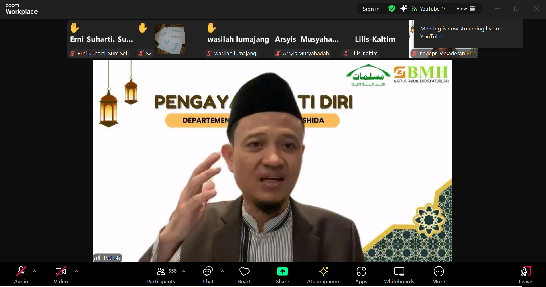 Kokohkan Jati Diri, PP Mushida Selenggarakan Webinar Pengayaan Jati Diri Kader Muslimat Hidayatullah