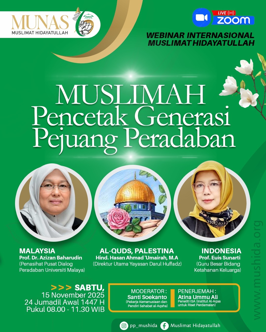 Webinar Internasional Muslimat Hidayatullah Tekankan Peran Strategis Muslimah dalam Membangun Generasi Pejuang