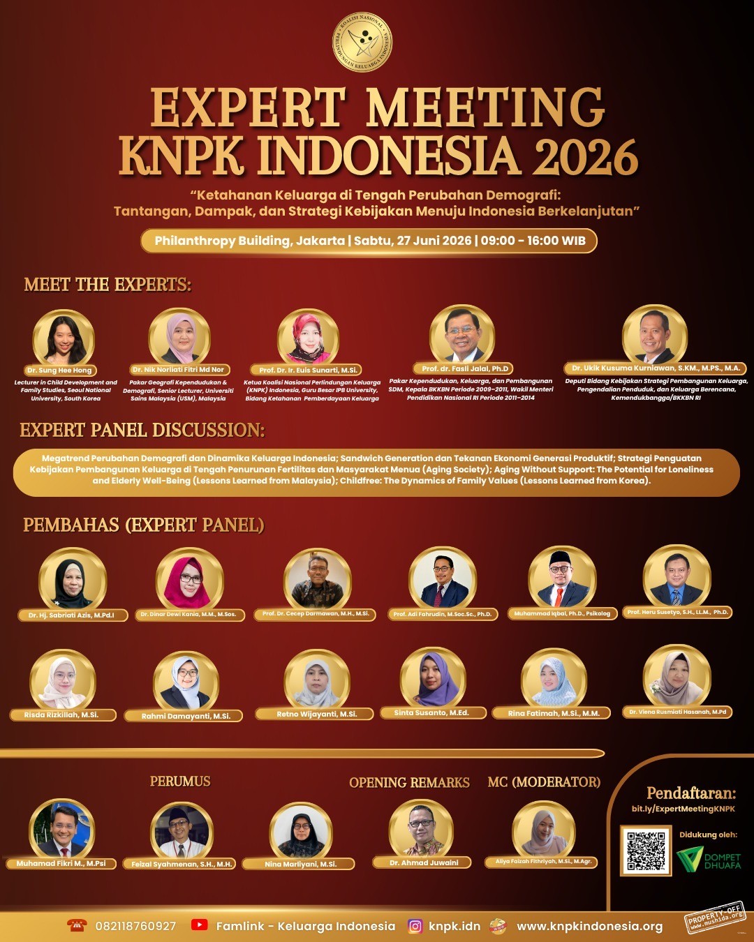 Perkuat Ketahanan Keluarga, Muslimat Hidayatullah Hadiri Expert Meeting KNPK Indonesia 2026