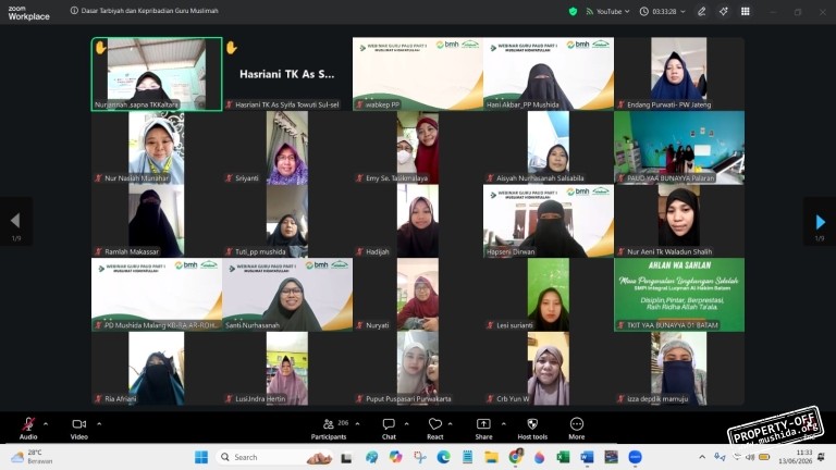 Perkuat Fondasi Tarbiyah dan Kepribadian Muslimah, PP Muslimat Hidayatullah Gelar Webinar Guru PAUD