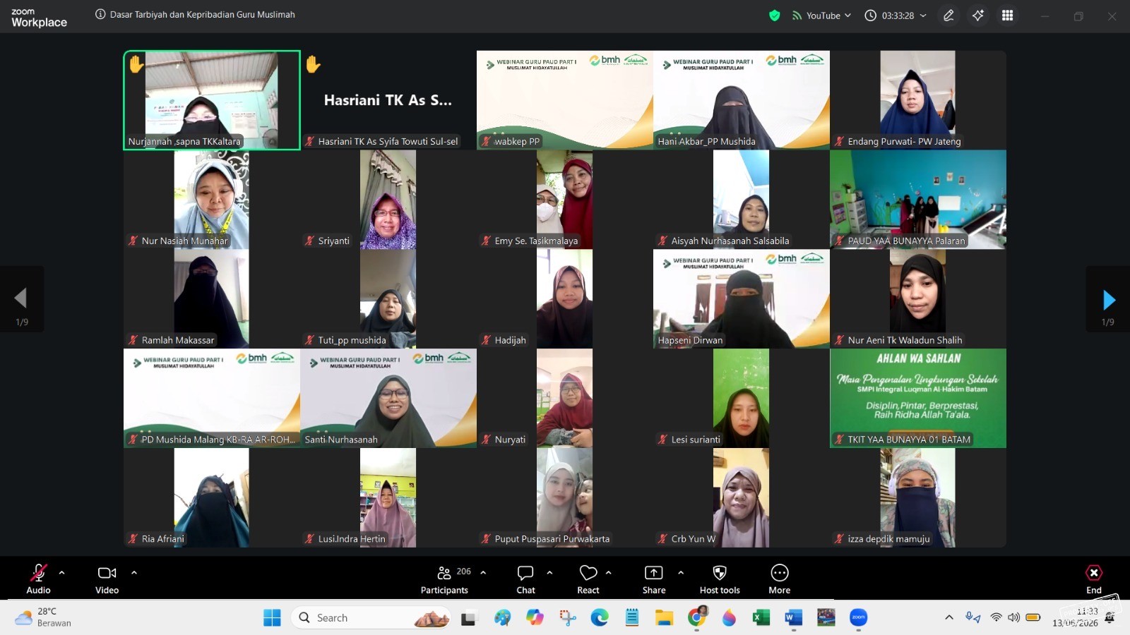 Perkuat Fondasi Tarbiyah dan Kepribadian Muslimah, PP Muslimat Hidayatullah Gelar Webinar Guru PAUD