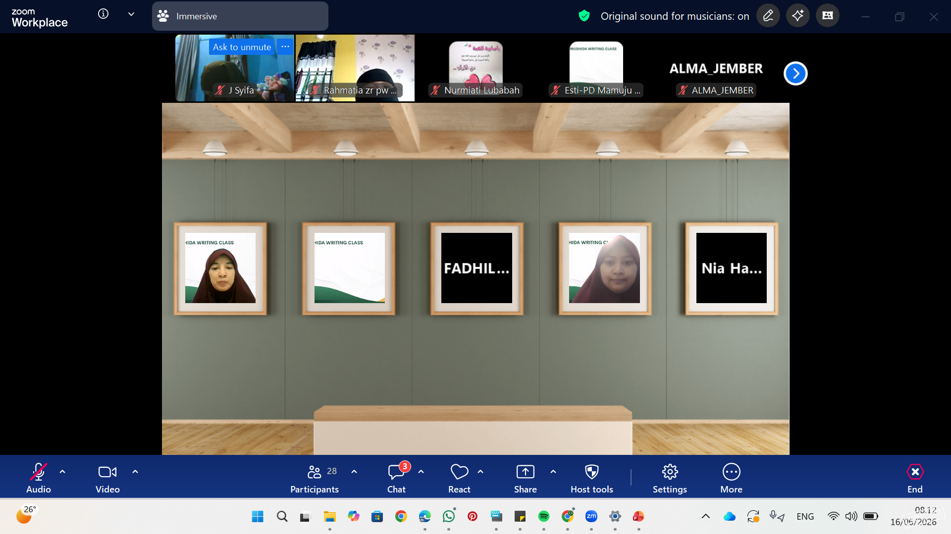 Menguatkan Dakwah bil Qolam, PP Mushida Gelar Webinar Writing Class