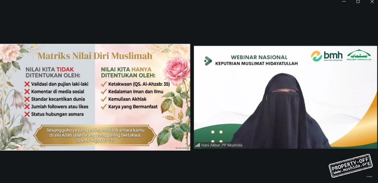 Keputrian Muslimat Hidayatullah Badung, Bali, Ikuti Webinar Nasional Keputrian PP Muslimat Hidayatullah